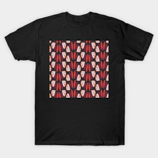 Art Deco Fan in Red and Orange T-Shirt